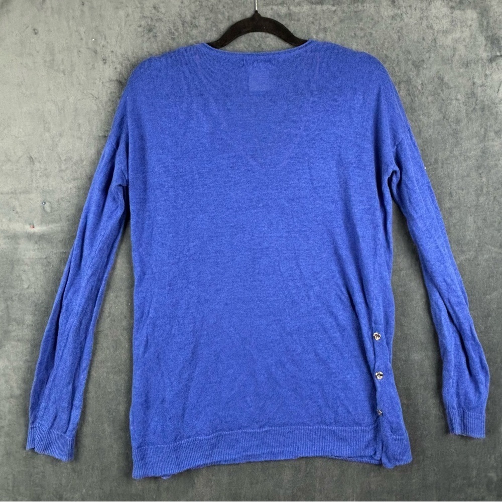 Lilly Pulitzer Liesel 100% Linen V Neck Pullover Sweater in Cobalt Blue – Sz M - Picture 5 of 10
